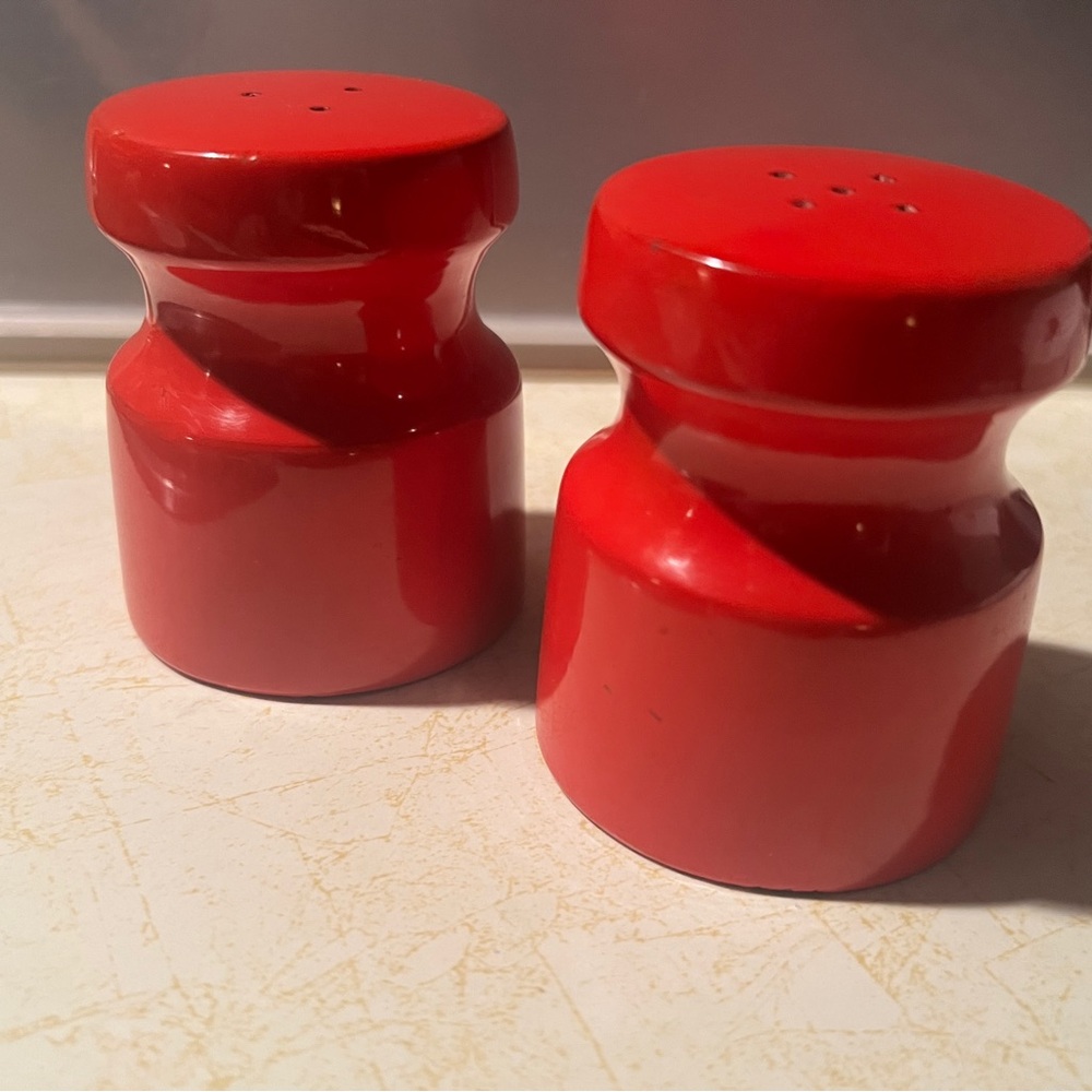 Red vintage MCM Japan Salt & Pepper Shaker Set